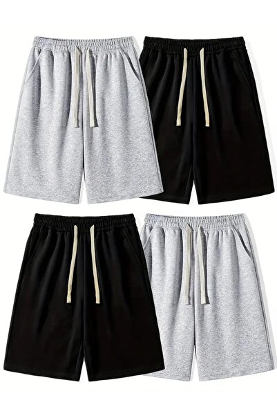 berfmoda 2 ADET SİYAH 2 ADET GRİ YAZLIK ŞORT