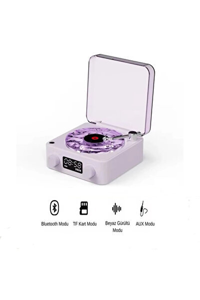 Dynego Nostalji Plak Çalar Bluetooth Subwoofer 3d Ses Dalgası Retro Müzik Pla...