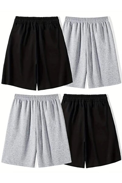 berfmoda 2 ADET SİYAH 2 ADET GRİ YAZLIK ŞORT