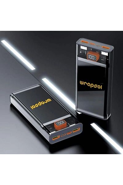 Wrapsol شاحن متنقل شفاف 20000 مللي أمبير رابسول