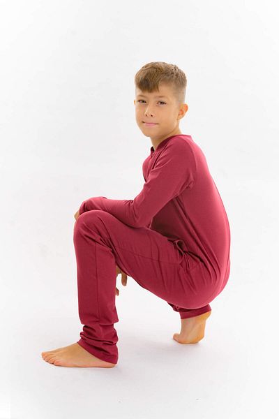 dendy Boys' long pajama jumpsuit Bordeaux 86/170