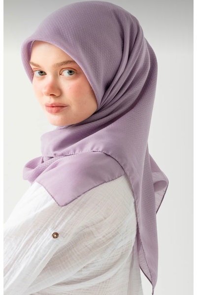 Minii Tuhafiye وشاح قطن جاكار - 100x100 سم، نمط سادة، وشاح قطن ناعم، مظهر أنيق