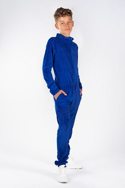 dendy Chlapecký overal plyšový dlouhý Prussian Blue 378/158