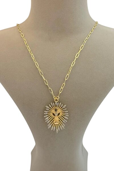 VIALOSA Zirkon Taşlı Tanrıça Aslan Kolye