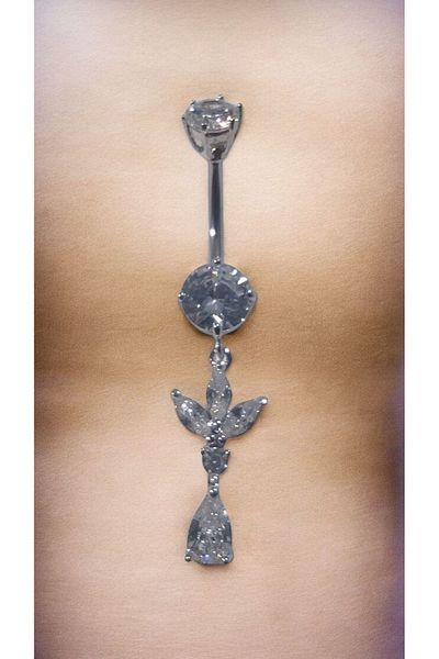 Begonia Accessories 316L Surgical Steel Stainless Tarnish Free Fashion Zircon Stone Navel Piercing