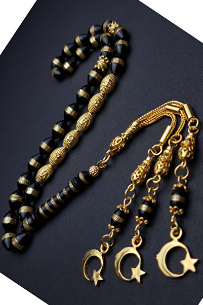 EHİNOS 24K Altın Kaplama Gümüş Püskül İşlemeli Kuka Tesbih, İsimli Tesbih