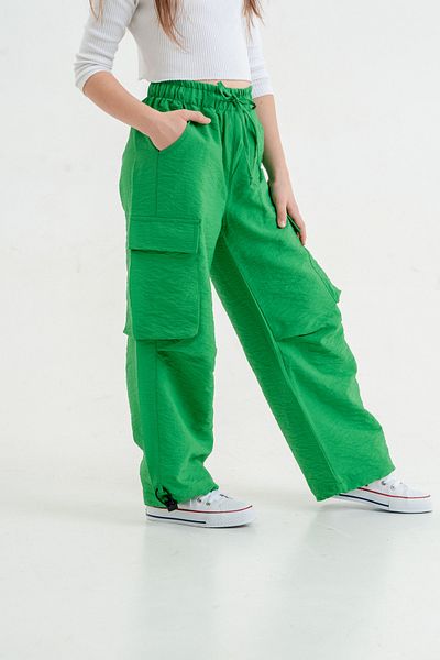 GİYİCEM TEKSTİL Girl's Parachute Fabric Pocket Trousers 2536
