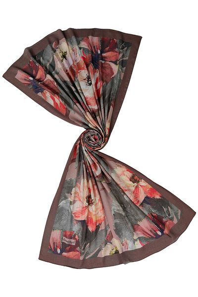 mim eşarp Emproyal Organic Cotton Flower Pattern Shawl 75X190 cm