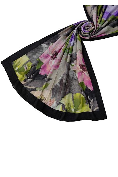 mim eşarp Emproyal Organic Cotton Flower Pattern Shawl 75X190 cm
