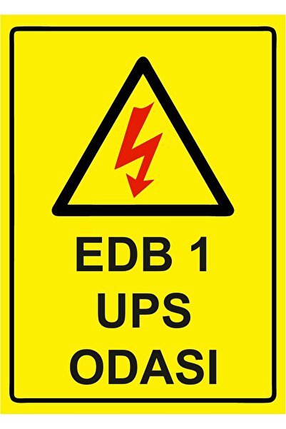 ZiPrinter لوحة تحذير EDB 1 UPS Room isg مصنوعة من مادة PVC مقاس A5 15x21 سم