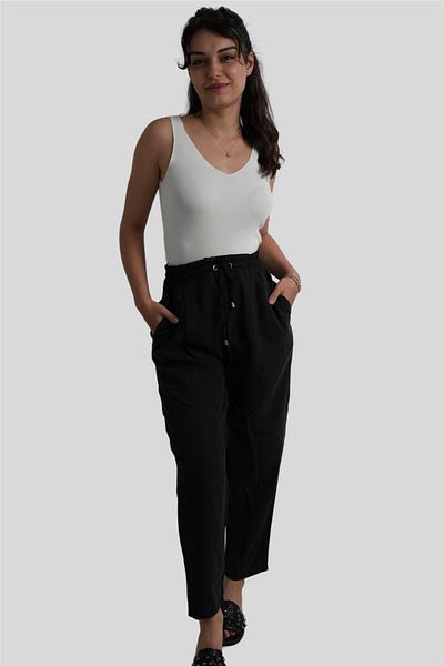 Miss Boheme Black Color Fabric Pants