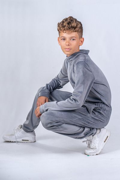 dendy Chlapecký overal plyšový dlouhý Light gray 492/134