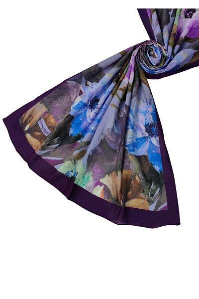 mim eşarp Emproyal Organic Cotton Flower Pattern Shawl 75X190 cm