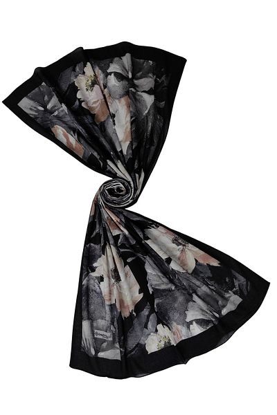 mim eşarp Emproyal Organic Cotton Flower Pattern Shawl 75X190 cm