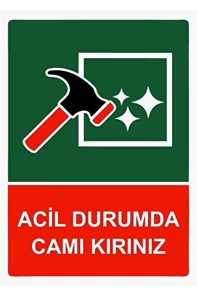 ZiPrinter Break Glass in Case of Emergency Isg Warning Sign Pvc A4 21X30 cm