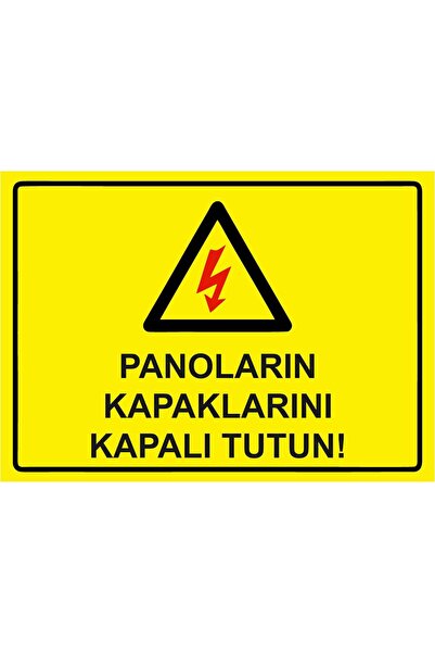 ZiPrinter حافظ على أغطية اللوحات مغلقة! لافتة تحذير من مادة PVC مقاس A5 15x21 سم