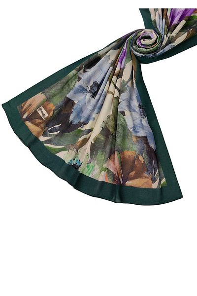 mim eşarp Emproyal Organic Cotton Flower Pattern Shawl 75X190 cm