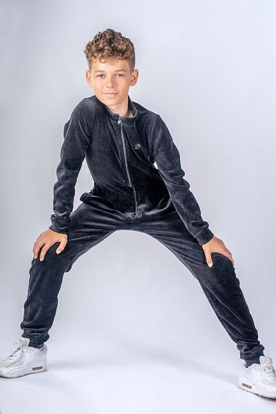 dendy Boys' long plush jumpsuit Black 381/134