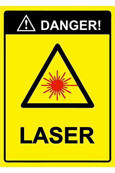 ZiPrinter خطر! لافتة تحذير ليزر من البي في سي مقاس A4 21×30 سم