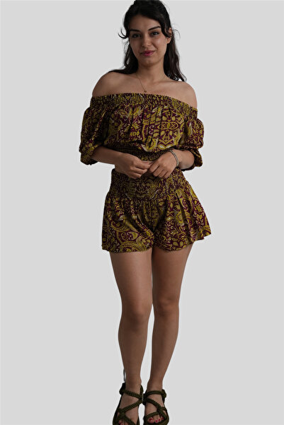 Miss Boheme Burgundy Silk Shorts Crop Set