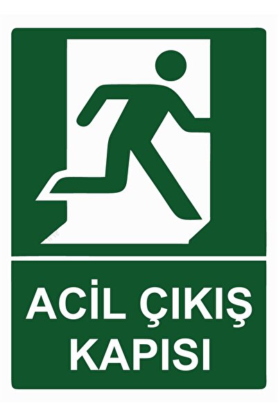 Acil Çıkış Kapısı isg Uyarı Levhası PVC A3 30x42 cm