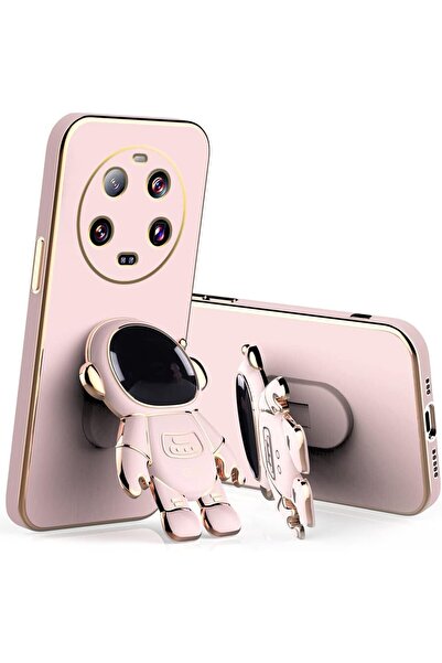 Rivor Xiaomi Mi 14 Ultra Kılıf Parlak Kenarlı Altın İşleme Astronot Figürlü S...