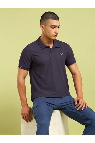 Technosport By Styli تي شيرت بولو سادة بقصّة Slim Fit بمقاس كبير