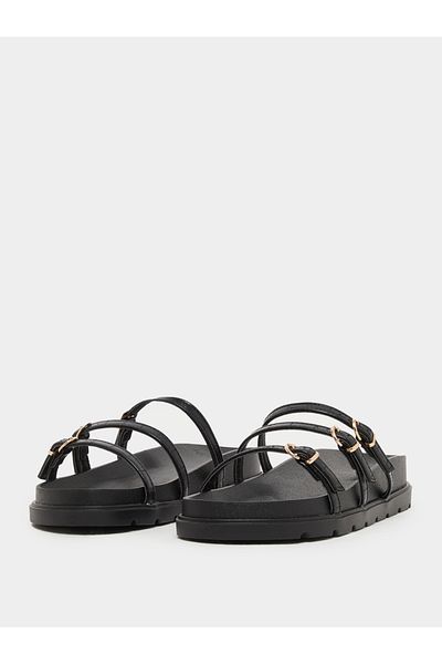 Styli Strappy Buckle Details Flat Sandals