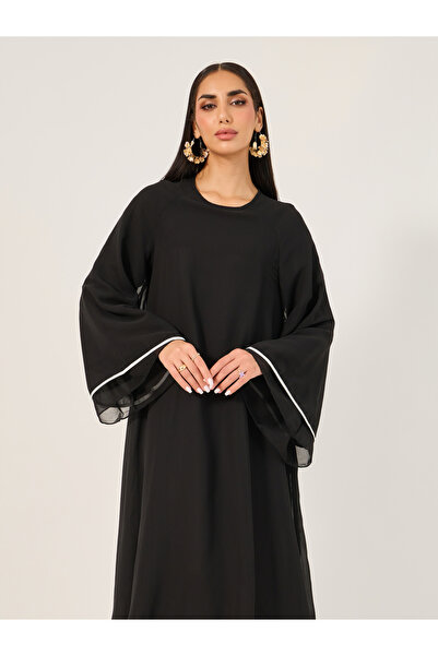 Take Two By Styli Contrast Trim Layered A-Line Jalabiya