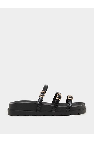 Styli Strappy Buckle Details Flat Sandals