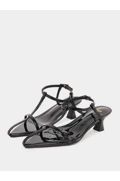 Styli Plain Strappy Kitten Heel Sandals