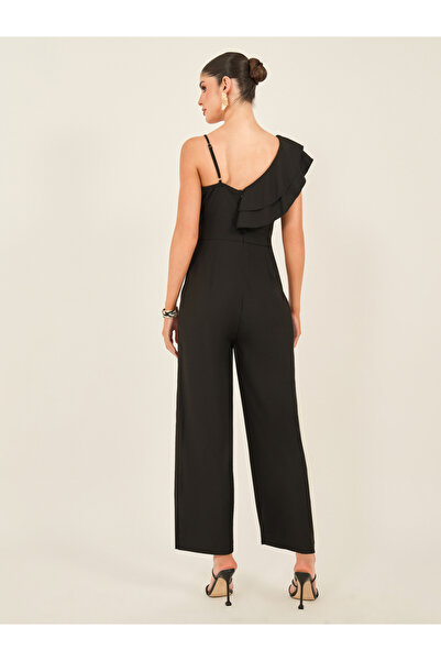 Styli Wide Leg Ruffled Detail Jumpsuit
