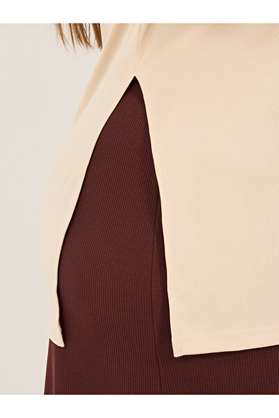 Styli Plus Size Ribbed Knit Round Neck Oversized T-Shirt