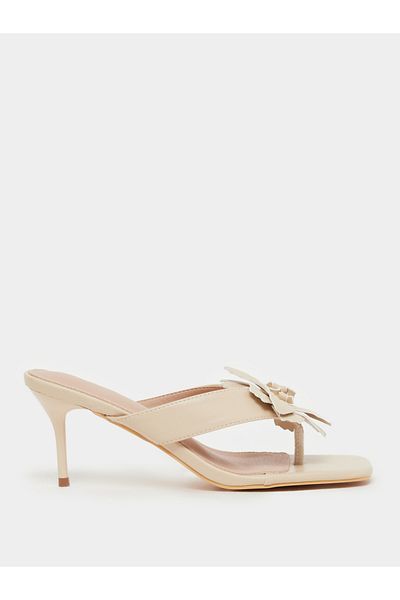 Styli Flower Corsage Slip On Sandals