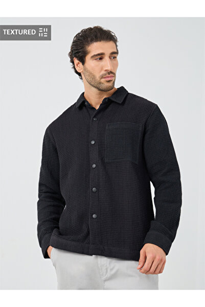 Styli جاكيت كبير الحجم بتصميم وافل مع تفاصيل جيب