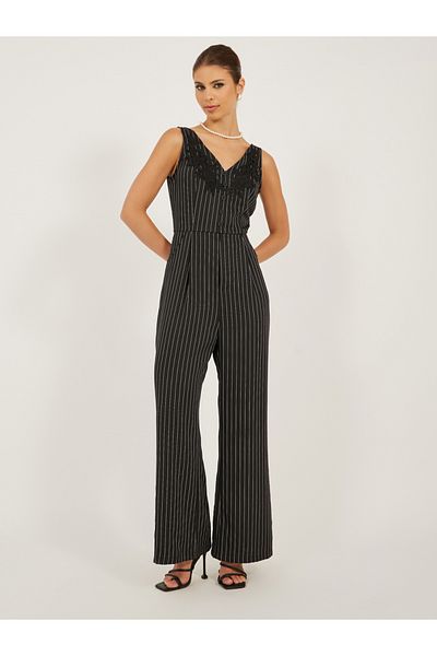 Styli Striped Sleeveless Wide Leg Jumpsuit