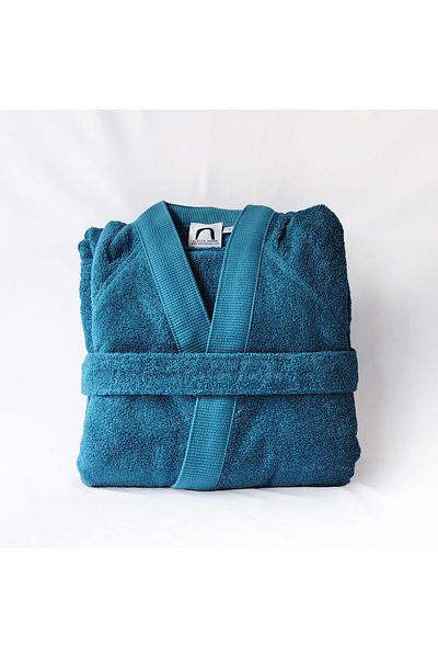 Alesta Home Βαμβακερό μπουρνούζι Petrol Blue BRNZ012