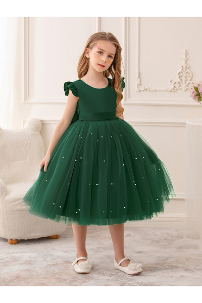 Take Two By Styli Ruffled Mesh Round Neck Fit and Flare Dress