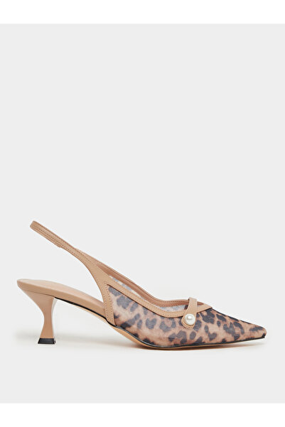 Styli Leopard Print Slingback Sandals