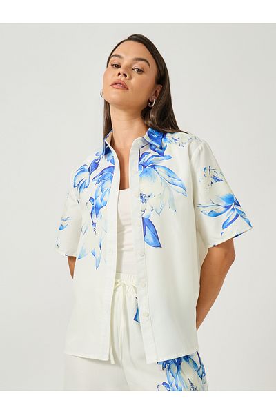 Styli Floral Placement Print Short Sleeve Regular Fit Shirt