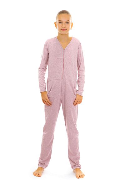 dendy Dívčí overal pyžamový dlouhý Pink 77/158