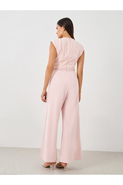 Styli Lace Detail Sleeveless Wide Leg Jumspuit