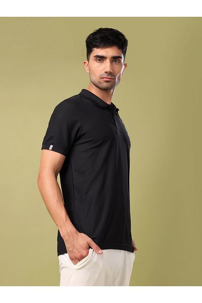 Technosport By Styli تي شيرت بولو سادة بقصّة Slim Fit بمقاس كبير