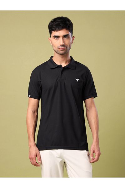 Technosport By Styli تي شيرت بولو سادة بقصّة Slim Fit بمقاس كبير