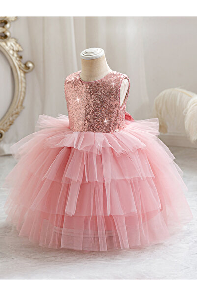 Take Two By Styli Sequined Layered Mesh Sleeveless Dress