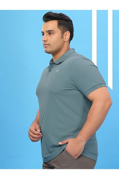 Technosport By Styli Plus Size Solid Slim Fit Polo T-Shirt