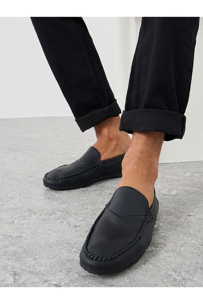 Styli Fold Pleat Detail Slip On Loafers