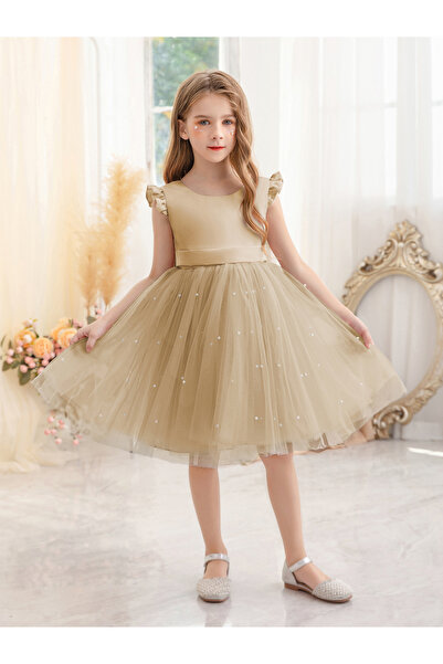 Take Two By Styli Ruffled Mesh Round Neck Fit and Flare Dress