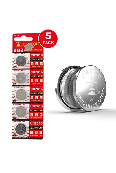 TIANQIU بطاريات ليثيوم 3 فولت CR2016 من تيانكيو - 5 قطع
