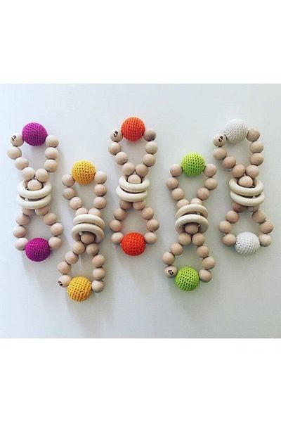 İnci Mode Organic Baby Teether Maple Raw Wood